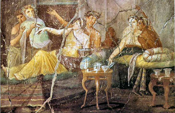 18-Romans-feasting-on-a-triclinium-Pompeii